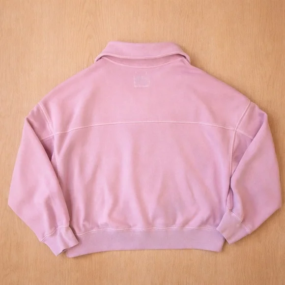 Abercrombie & Fitch Soft Max Essentials Light Pink Fleece Quarter-Zip - Large - Picture 2 of 6